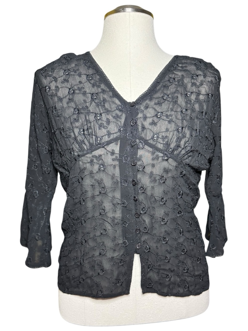 Stephanie Parks Sheer Lace Lightweight Fall Top